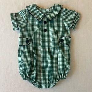 6M Little English Green Check Bubble EUC